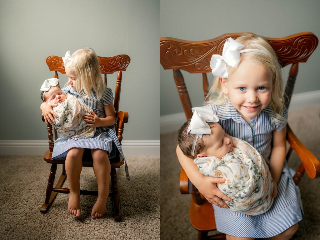 cypress siblings in child rocking chair