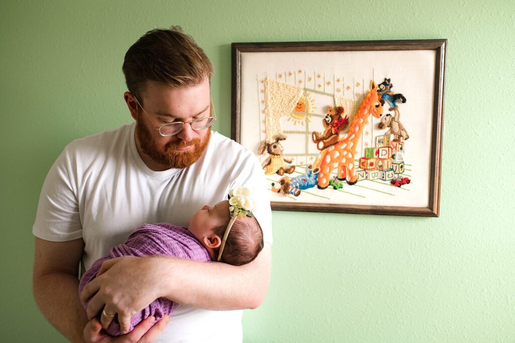 Cypress Newborn Dad and Baby
