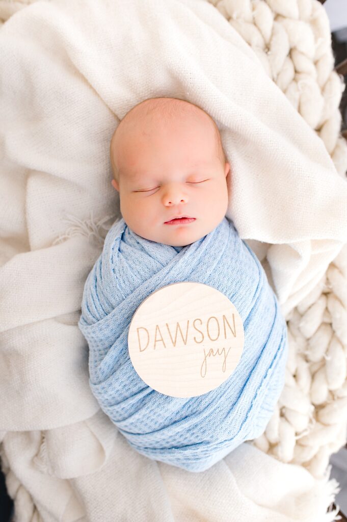 Personalized items to bring to newborn session in Cypress TX 