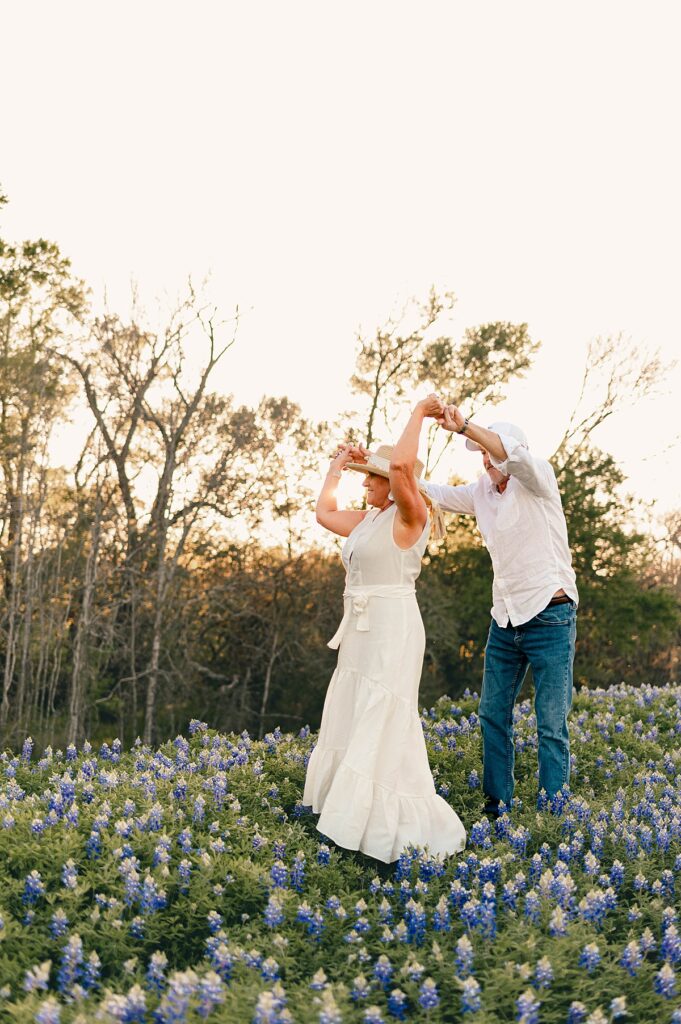 Bluebonnet couples session by Cypress TX photographer, Mel B Photo