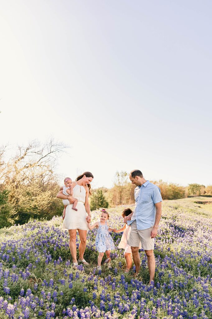 Bluebonnet family sessions in Cypress, TX